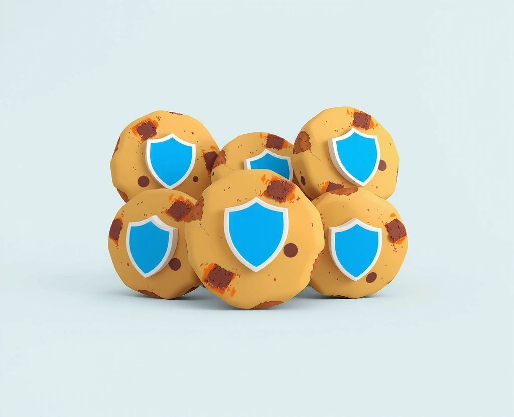 Ilustración de cookies digitales y seguridad web